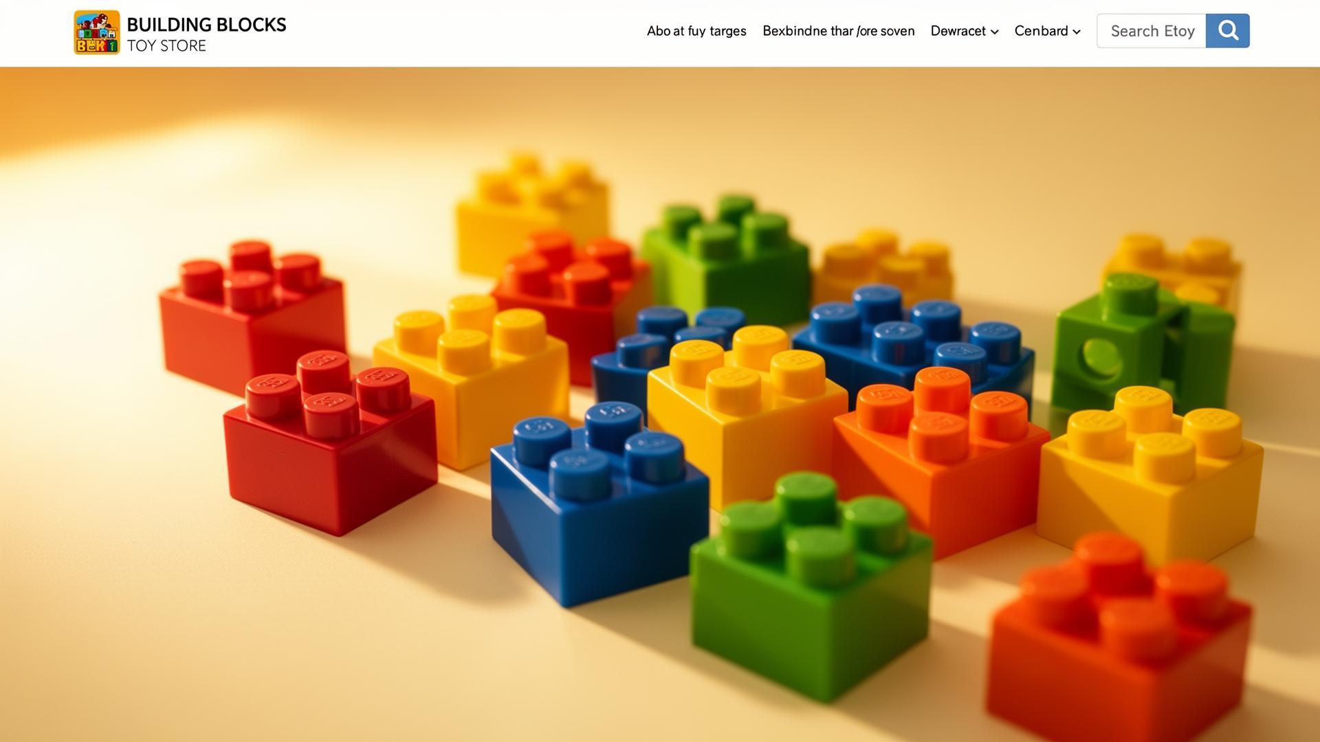 Colorful premium building blocks on warm background